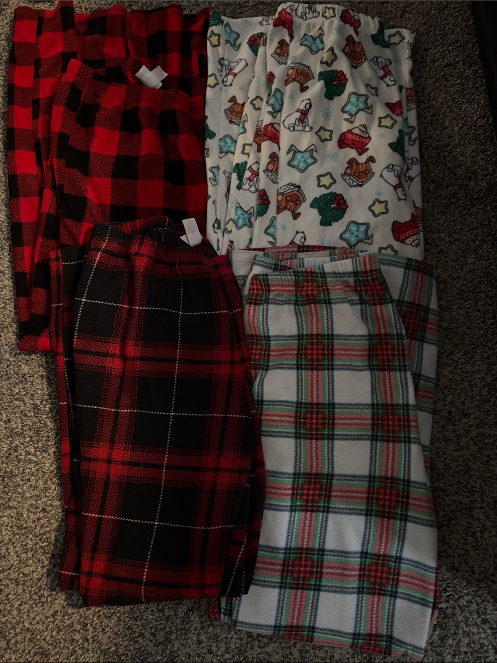 Lot 4 women's size S flannel winter holiday pajama pants Wondershop